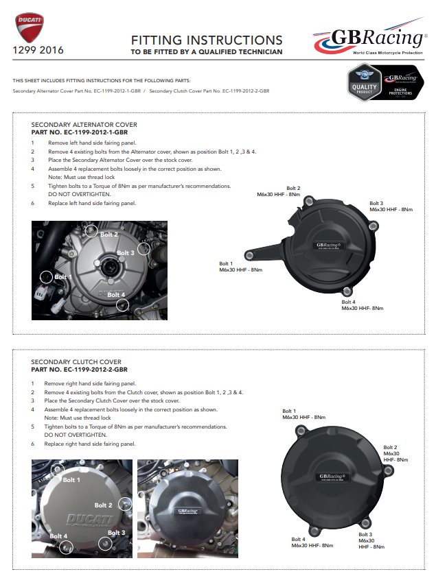 Zaštitna obloga za spojku GBRacing Ducati Panigale 1299/S (15-18) 