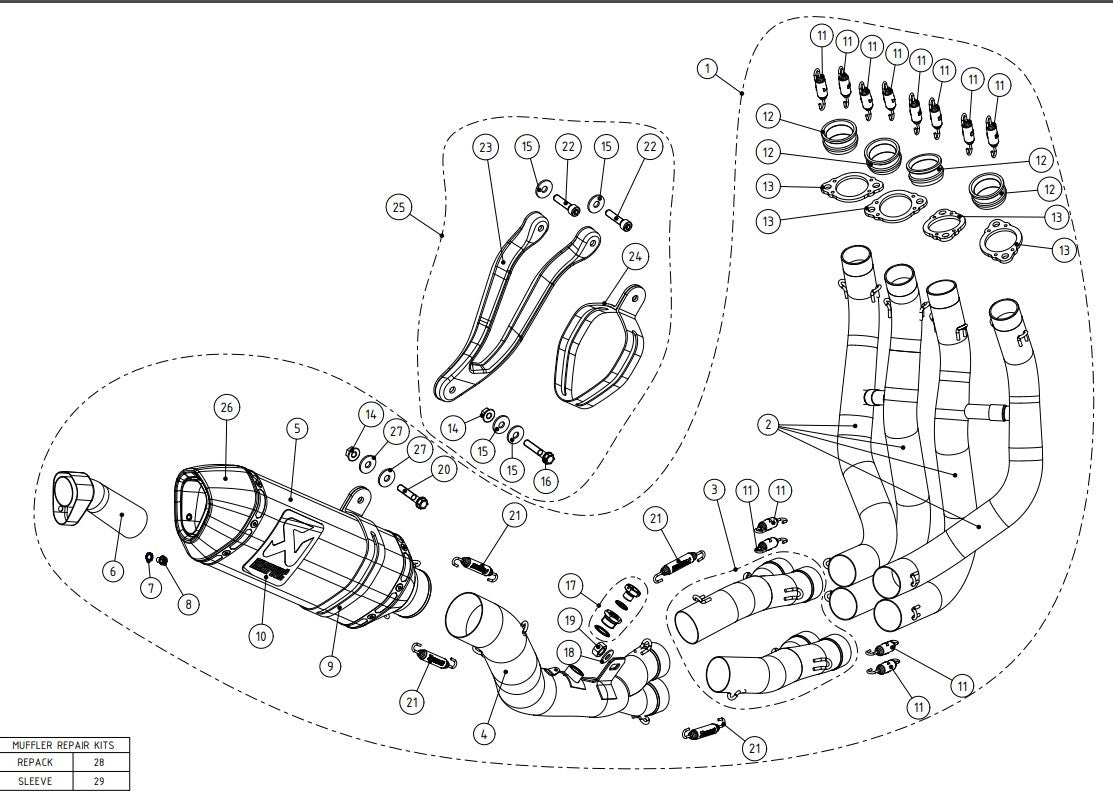 Akrapovic Racing Line (nehrđajući čelik) Kawasaki ZX-10R/RR (16-20) S-K10R9-ZC 