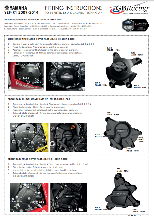 Zaštita spojke GBRacing za Yamaha YZF-R1 (09-14) 