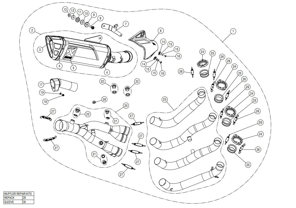 Akrapovic Racing Line (nehrđajući čelik) Yamaha YZF-R1/M (15-26) S-Y10R15-APLT 