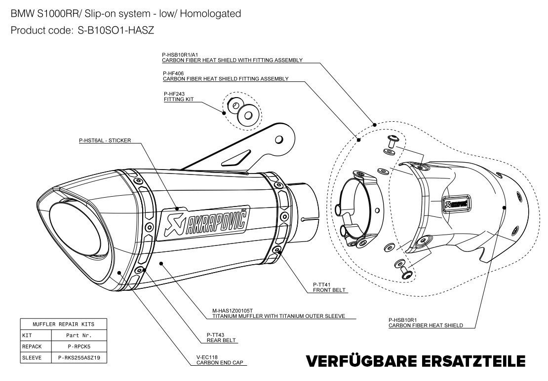 Akrapovič Slip-On Line (Titan) BMW S1000RR K46 (10-14) S-B10SO1-HASZ 