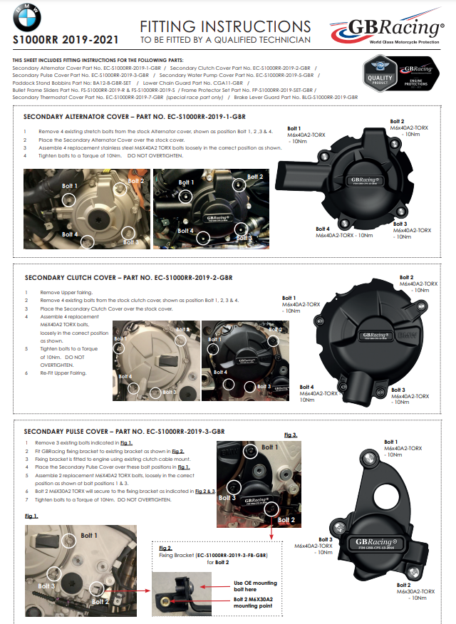 Zaštita poklopca zaštite paljenja GBRacing BMW S1000RR K67 (19-26) 